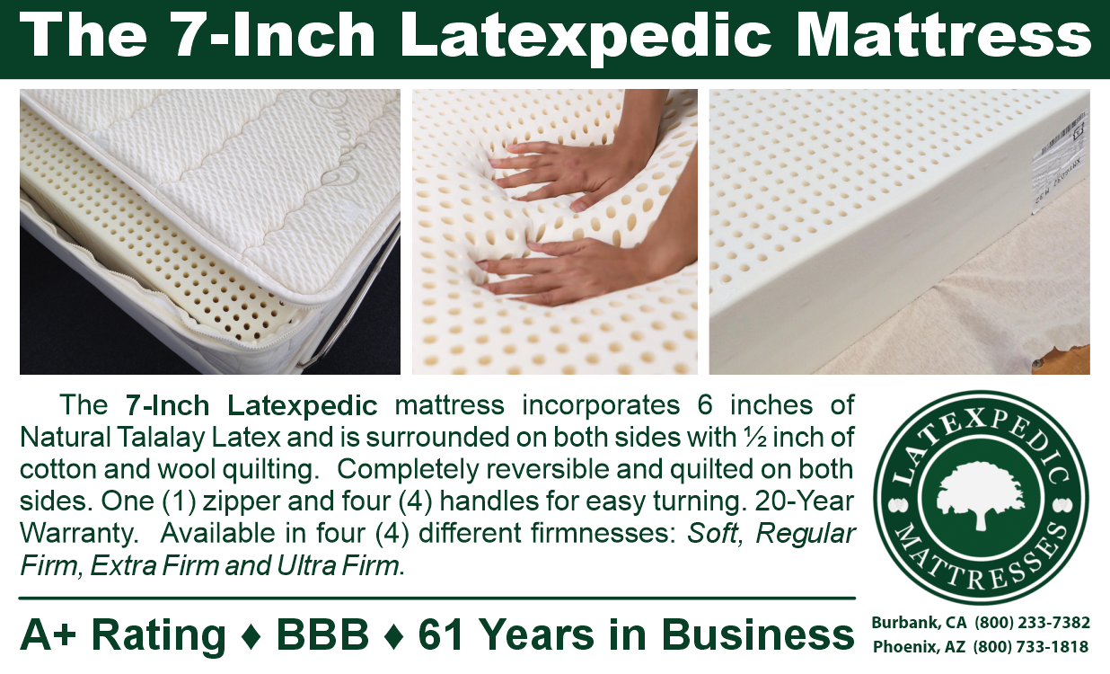 7" Tall Natural Latex Mattress